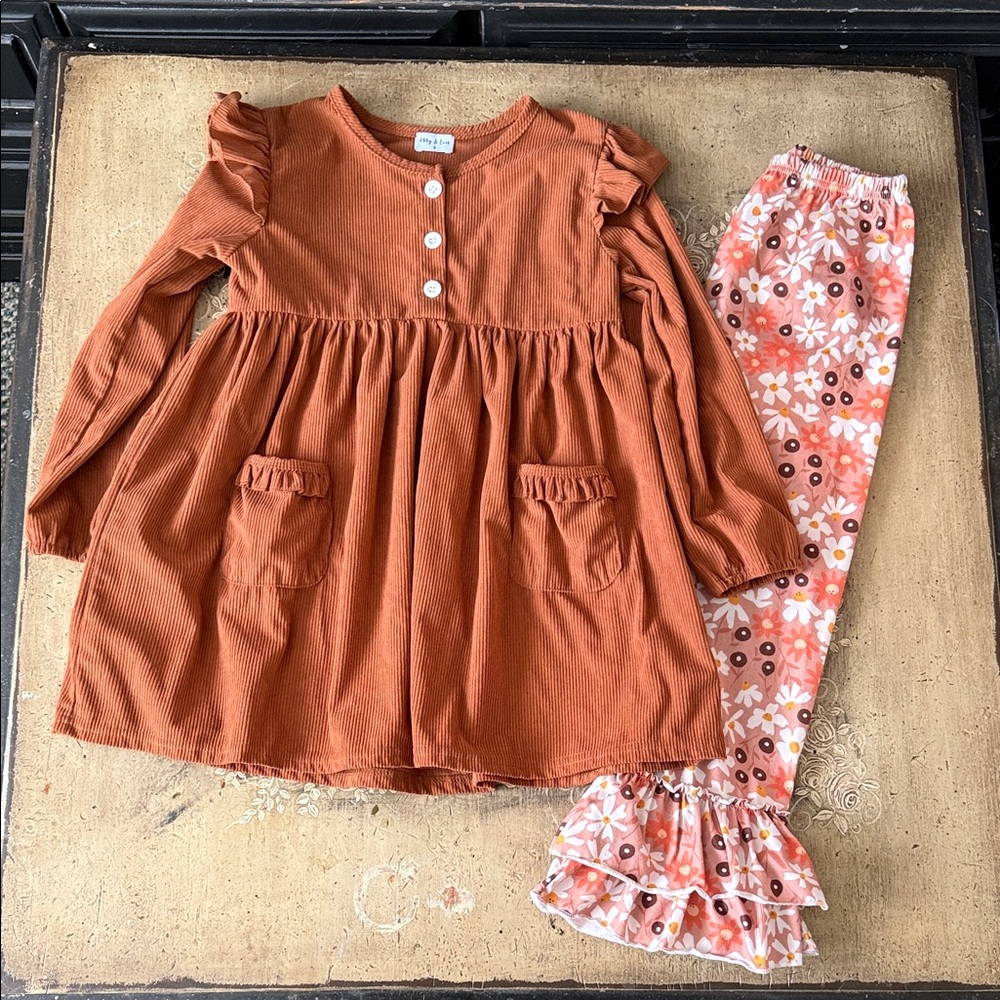 Charming Kids' Rust and Floral Set